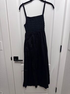 Old Navy Black Smocked Waist Maxi Dress